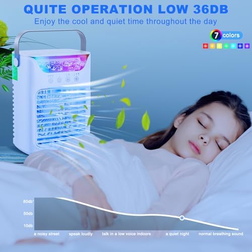 4-in-1 Portable Air Conditioner with RGB Light and 700ml Tank