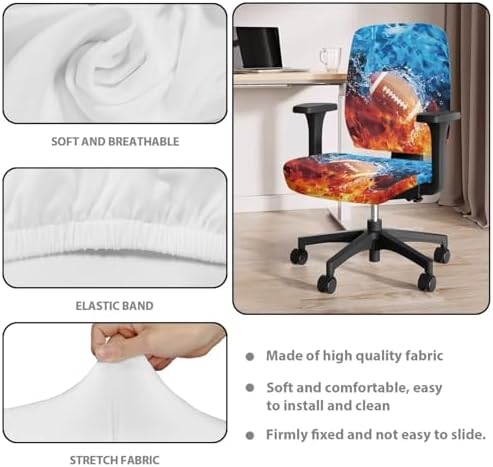 Talayituse Football Water Flame Print Chair Covers for Office