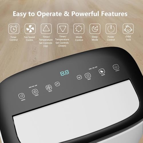 14000 BTUs Portable AC 3-in-1 with Fan and Dehumidifier