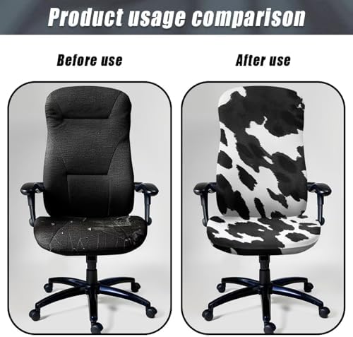 Office Chair Cover with Cow Print Stretch Slipcover