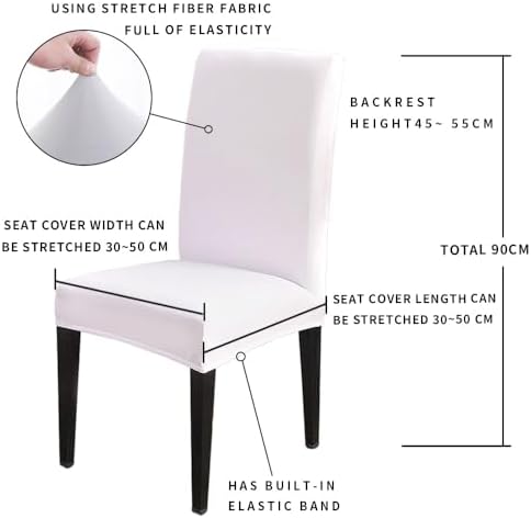 4 Pcs Stretch Spandex Dining Chair Covers Removable Washable