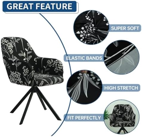 Buenanir Swivel Armchair Slipcover - Modern Printed Fabric 2 Pack