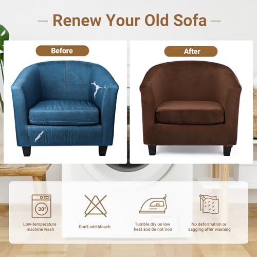 Treaful 2 Piece Barrel Club Chair Slipcover Set
