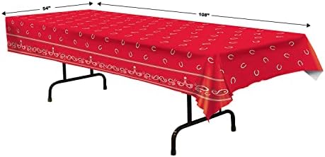 Beistle Red Bandana Tablecovers 54 x 108 2 Pack