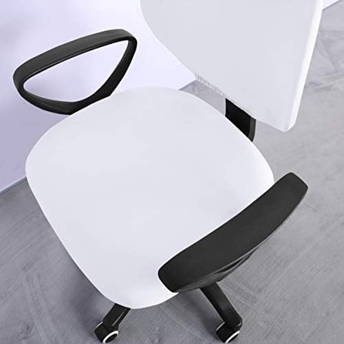 Office Chair Slipcover -- White Split Elastic Cover for Dining and Garden Chairs