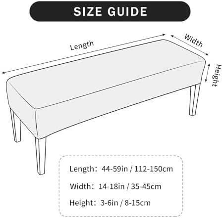 FORCHEER Velvet Dining Bench Slipcover for Living Room Bedroom Kitchen