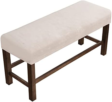 PrinceDeco Velvet Spandex Bench Covers for Dining Room