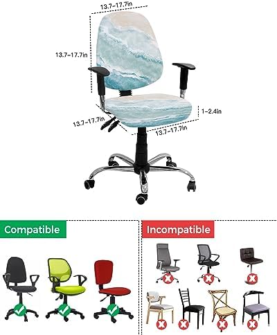 LiDU Aqua Beach Office Chair Slipcover Protector