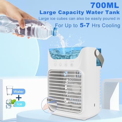 4-in-1 Portable Air Conditioner with RGB Light and 700ml Tank