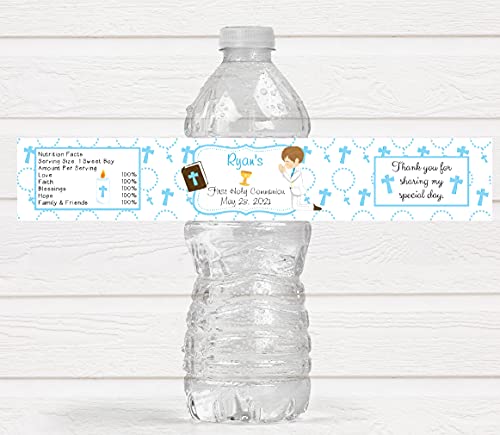Personalized First Communion Water Bottle Labels