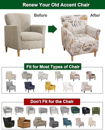 CRFATOP Stretch Accent Chair Cover with Arms for Living Room and Office