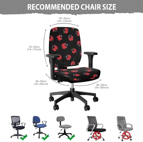 Red Ladybug Office Chair Seat Covers for Desk and Rotating Chairs