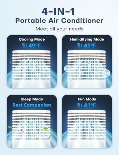 CENSTECH 4-in-1 Portable Evaporative Cooler
