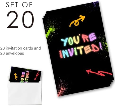 Boy Games Birthday Party Invitation Set of 20 with Envelopes