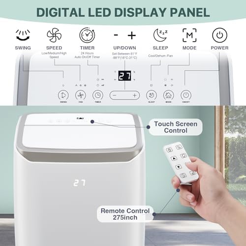 Jojoka 12000 BTU Portable AC Unit with Dehumidifier and Fan
