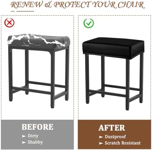Levoberg Black Rectangular Bar Stool Cover