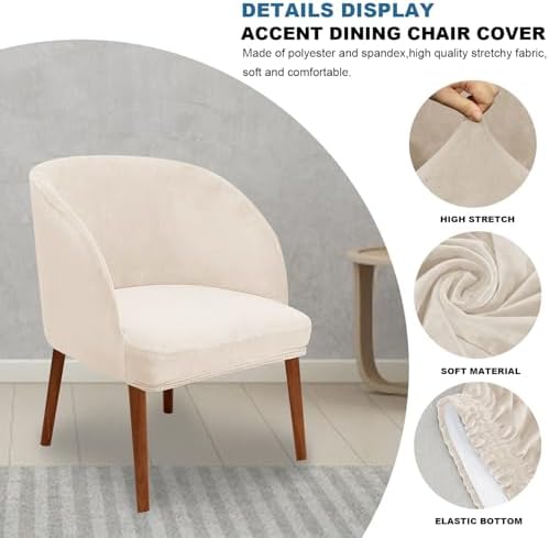 Eco-Ancheng Velvet Dining Chair Cover for Mid Century Modern Style