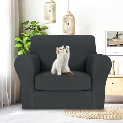 MAXIJIN 2 Piece Chair Covers with Arms for Living Room and Armchair