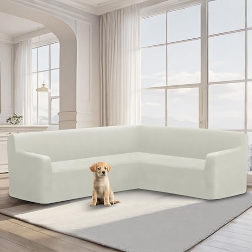 ALIECOM Velvet L Shape Sofa Cover for Living Room