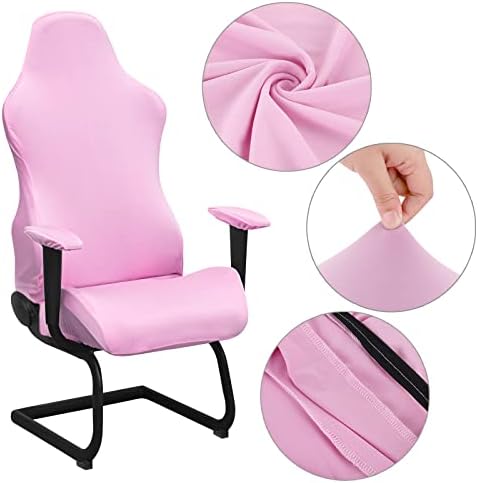 BTSKY Ergonomic Gaming Chair Slipcovers Pink Stretchy Polyester