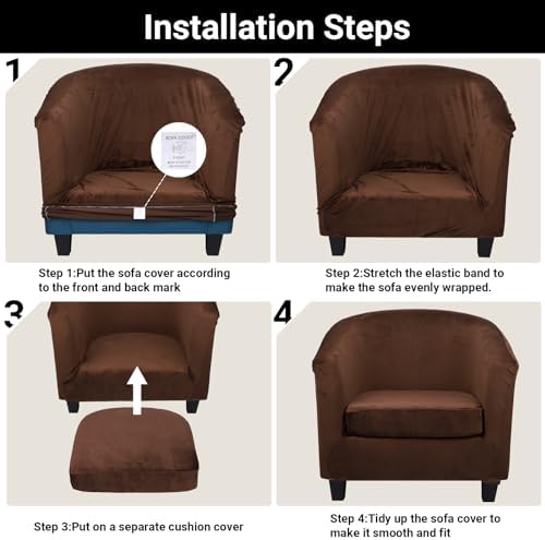 Treaful 2 Piece Barrel Club Chair Slipcover Set