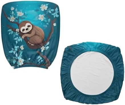 Cute Sloth Office Chair Covers Stretchable Seat Cover for Swivel Chairs
