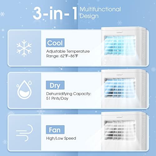 COSTWAY 8000 BTU Portable AC with Dehumidifier and Fan