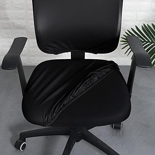 Shukii Black Waterproof PU Leather Chair Cover for Office Desk Chair