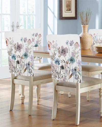 Spring Floral Chair Covers - 4 Pcs Dining Room Chair Back Covers 1