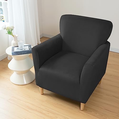 MINGPINHUIUS Velvet Armchair Slipcovers Black Mid Century Luxury
