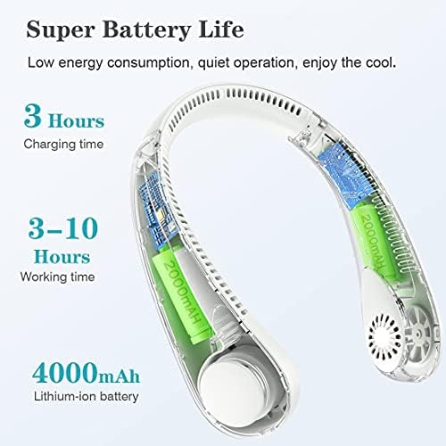 Portable Air Conditioner Neck Fan with 3 Speeds and USB Charging