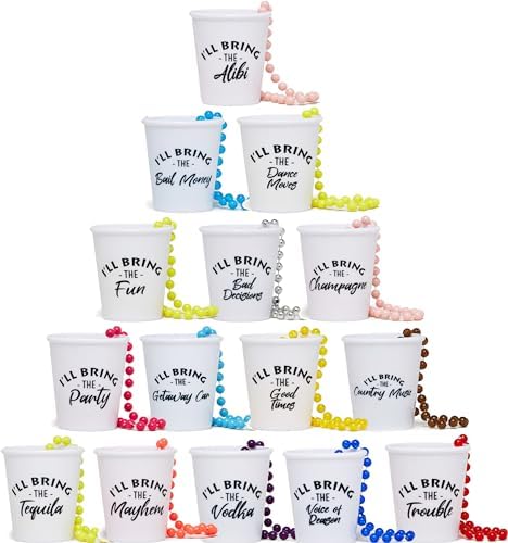 Funky Junque 15 Pack Shot Glass Necklace Bundle