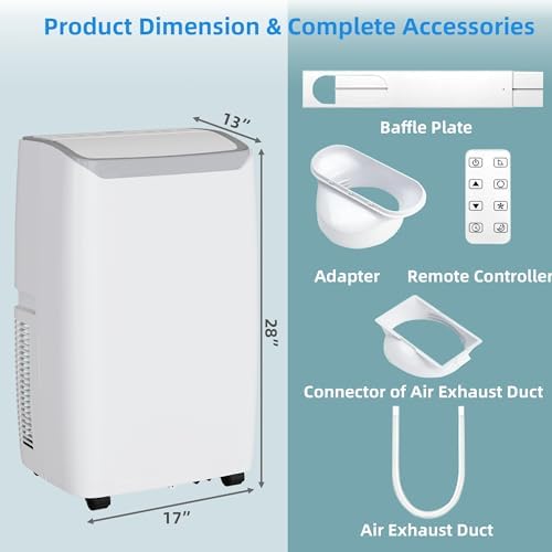GAOMON 14000 BTU Portable AC Unit with Dehumidifier and Fan