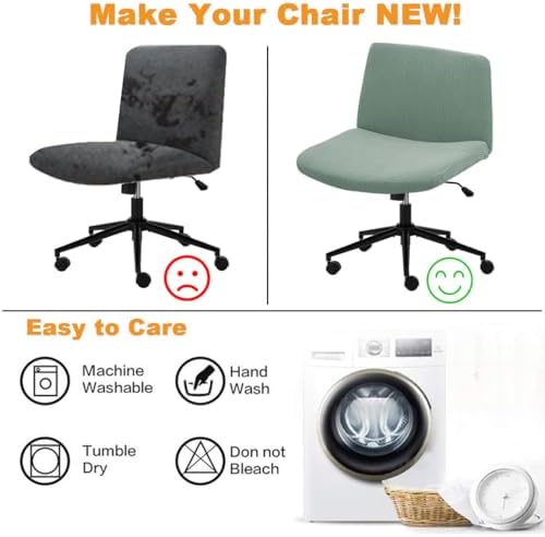 Bifaunvogel Armless Desk Chair Slipcovers Green 1 Pack