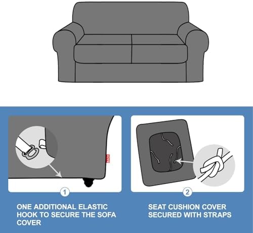 CUCRAF T Cushion Sofa Cover 3 Piece Velvet Slipcover Set