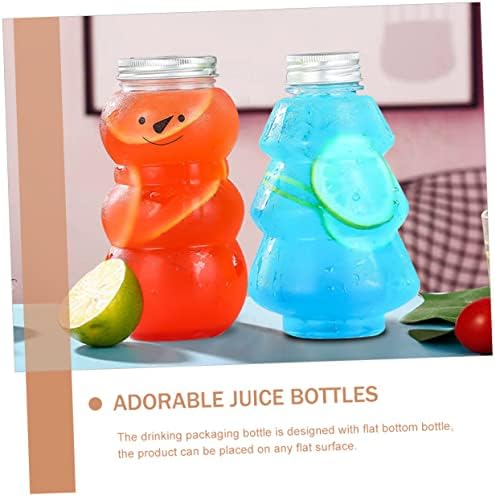 NOLITOY 10pcs Snowman Shaped Juice Bottles