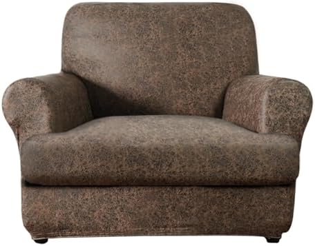 Molasofa Leather Look T-Cushion Chair Slipcover 2 Piece