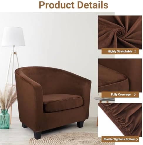 Treaful 2 Piece Barrel Club Chair Slipcover Set