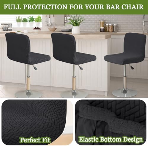 FUANGUI Stool Covers Set of 2 Knitted Black