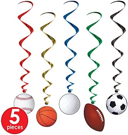 Beistle Sports Whirls Party Accessory 5 Count 1