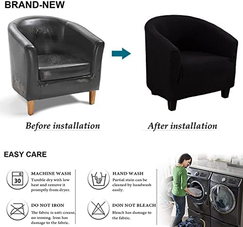 NILUOH Armchair Slipcover Jacquard Tub Chair Cover for Living Room