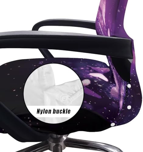 Modern Gothic Purple Butterfly Chair Cover for Office and Home