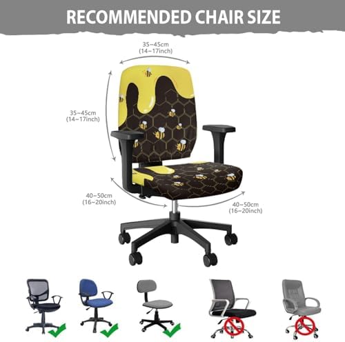 Glenlcwe Bee Office Chair Covers Set of 2