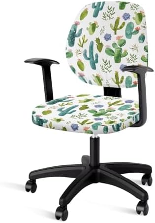 Cactus Computer Chair Cover Stretchable Universal Slipcover 2 Piece