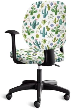 Wanzuoeng Cactus Print Armchair Slipcover for Office Chair