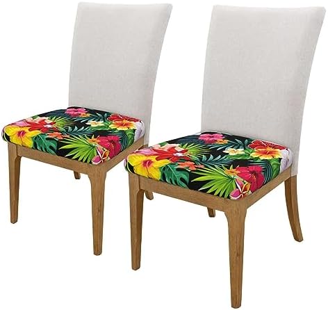 Hawaiian Floral Stretch Dining Chair Covers Set of 4