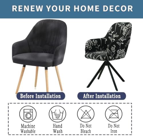 Buenanir Swivel Armchair Slipcover - Modern Printed Fabric 2 Pack