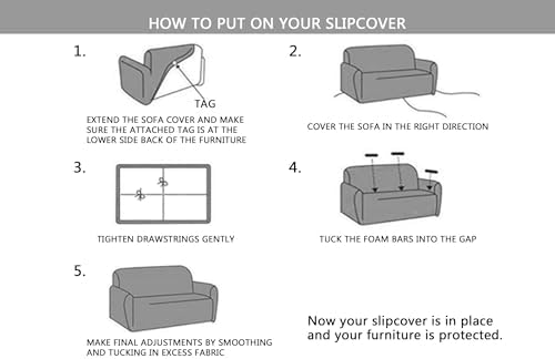 Stretch Couch Cover Printed Sofa Protector with Pillowcase