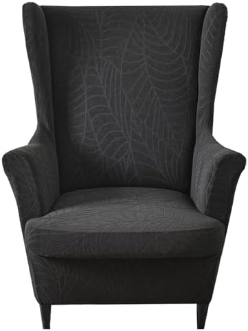 Waterproof Wingback Chair Slipcovers 2 Piece Stretch Spandex