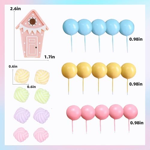 Cat Cake Topper Birthday Decorations 36pcs Set